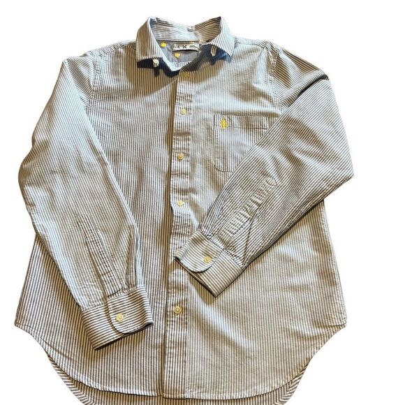 Five Four Mark McNairy Blue and White Pin Stripe Button Down Shirt. Sz Large - Picture 1 of 8